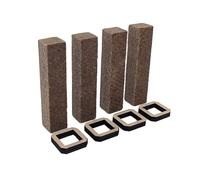 Betonformat 4 stoppini permanenti per mangiasera da 20 mm con supporto in legno | stoppini di ricambio per mangiatori di candele, candele di cemento, luce di fusione e fuoco di cera (20 mm, 4 pezzi)