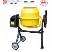 Betoniera a Bicchiere Elettrica 140L Moto Impastatrice Miscelatore Cemento 0,3Kw