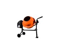 Betoniera Elettrica 140 Litri 550 Watt Impastatrice Miscelatore Cemento Con 2 Ruote E Certificazione CE Telaio In Acciaio Per Malta Calcestruzzo 30 Giri Al Minuto Colore Arancione