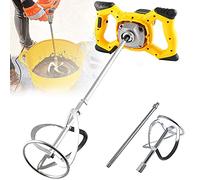 Betoniera Elettrica per Trapano,Miscelatore per Malta Portatile da 2400W, Agitatore M14 Regolabile, con 6 Modalità di Velocità, per Miscelazione di Vernice,Liquame di Cemento,Calcestruzzo,Malta