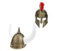 BETOOKY 2 Pezzi Cappelli Viking Dorati in Plastico Taglia Riutilizzabili per Carnevale e Feste a Tema per Uomo e Donna