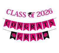 BETOOKY 2 set di striscioni per feste di laurea - Ghirlanda di striscioni da appendere per la laurea per le celebrazioni della el 2026, decorazione da parete per laureati universitari o delle