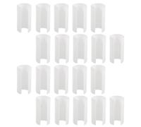 BETOOKY 20 Pezzi Proteggi Pavimenti Copripiedi per Mobili in Plastica Bianco a Forma di U, Struttura a Morsetto Aperto per Gambe Rotonde 19-22mm, Adatto a Sedie e Sgabelli su Pavimenti in