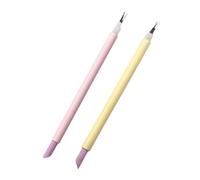 BETOOKY 2pezzi Spingi Cuticole Forchetta e Rimuovi Pelle Morta, Strumenti per Pedicure in Acrilico e Acciaio Inossidabile Manico Antiscivolo, Uso Professionale e Domestico Colore Casuale
