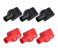 BETOOKY 3 Paia Tappi Copriterminali Batteria in Gomma Rossi e Neri, Coperture Isolanti per Terminali Auto e Moto, Kit Protezione Terminale Batteria Anti Cortocircuito, Accessori
