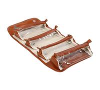 BETOOKY Borsa Porta Trucchi Marrone Grande Capacità 4 in 1 Scomparti Multipli e Design Staccabile, e Facile da Pulire per Viaggi e Routine Quotidiane
