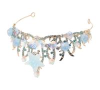 BETOOKY Corona da Sirena per Donna in Lega Blu Design a Stella Marina, Leggera e Versatile per Matrimoni in Spiaggia e Feste di Compleanno
