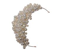 BETOOKY Corona da Sposa Classica Perle Bianche Intrecciate, Accessorio Elegante in Abs per Occasioni Speciali e Matrimoni, Decorazione Raffinata e Femminile