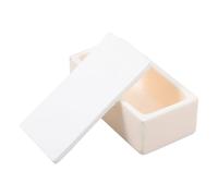 BETOOKY Crogiolo di Corindone in Allumina con Coperchio Beige, Design a Forma di Arca, Eccellente Conducibilità Termica per Fusione Metalli e Ricerca Scientifica