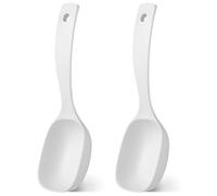 BETOOKY Cucchiaio da Zuppa 2 Pezzi in Pp Bianco Resistente senza Sbavature, Design Semplice ed Elegante per Cucina e Mensa