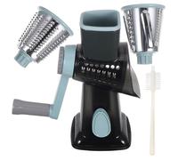 BETOOKY Grattugia Rotante Manuale 3 in 1 per Formaggio Verdure e Cioccolato con Manovella e Base Ventosa Antiscivolo, Mini Tritatutto Multifunzionale per Cucina Compatta