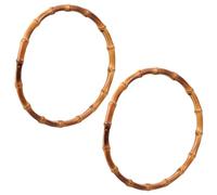 BETOOKY Manici Rotondi per Borse in bambù 2 Pezzi Anelli 15 CM per Pochette e Borse Fatte a Mano con Caratteristiche Funzionali