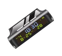 BETOOKY Orologio Digitale Auto Termometro Solare Nero per Cruscotto, Display Temperatura in Reale, Design Semplice e Materiali Abs ed Elettronici