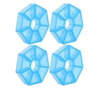 BETOOKY Portapillole Settimanale Tascabile in Plastica Blu 7 Scomparti Indipendenti, Organizer Compatto e Pratico per Medicinali, per Ufficio e Viaggio, Confezione da 4 Pezzi