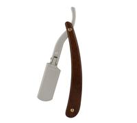 BETOOKY Rasoio da Barba Uomo Impugnatura Ergonomica in Abs e Acciaio Inossidabile, Stile Vintage Marrone, Facile da Trasportare, per Uso Domestico e Barbieri Stili multipli