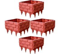 BETOOKY Recinzione per Giardino 4 Pezzi Pannelli in Plastica Resistente Bordura per Prato e Cortile Adatta per Aree Residenziali e Ville