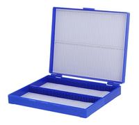 BETOOKY Scatola per Vetrini da Laboratorio in Plastico Blu 100 Scomparti Numerati, Chiusura Sicura per Proteggere i Campioni, per Spazi di Laboratorio