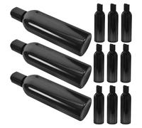 BETOOKY Set 12 Flaconi da Viaggio 250 Ml Neri con Tappo a Pressione, Dispenser per Shampoo, Lozione e Gel Doccia, Contenitori Portatili Ricaricabili per Liquidi, per Viaggi e Bagaglio