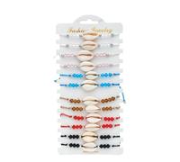 BETOOKY Set 12 Pezzi Braccialetti Donna Fatti a Mano Perline di Cristallo e Conchiglia, Leggeri e Delicati, per Party e Viaggi