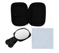 BETOOKY Specchio Mini Rotondo per Cellulare Clip Posteriore in Vetro Abs Nero, Supporto Comodo per Fotocamera Smartphone per Selfie e Live Streaming