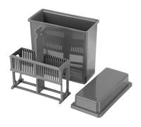 BETOOKY Supporto Porta Vetrini per Microscopio in Plastica Grigia, Scaffale Portaoggetti da Laboratorio 24 Slot per Colorazione e Asciugatura Rapida, per Ricerca Scientifica e Uso