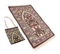 BETOOKY Tappeto da Preghiera Islamico Versatile e Riutilizzabile in Chenille Portatile con Stampa Decorativa Delicata e Borsa da Viaggio per Attività di Preghiera