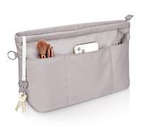 Betoores Organizer per borse, in nylon, impermeabile, grande, con portachiavi e chiusura lampo, colore: grigio, XL