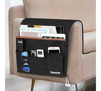 Betoores Organizer per Bracciolo Divano, Portaoggetti da Appendere per Letto o Divano con 6 Tasca, Organizzatore Divano per iPad, Tavoletta, Riviste, Cellulare, Occhiali, Matita - Grigio Scuro