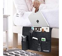 Betoores Tasca da letto, Feltro da Comodino Organizzatore Tasca, Portaoggetti da Letto appendibile per Camera da Letto, Soggiorno, dormitorio, scrivania, Divano - Grigio Scuro