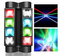 Betopper 8x3W Spider testa mobile DJ luce, RGBW Stage Disco Light-1 Pack | 8 LED RGBW da 3 W, DMX512/Auto/Sound/Master-Slave, mini luce frontale mobile per feste, club, eventi di nozze, festival