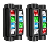 Betopper Spider Testa Mobile Luci da DJ 8x3W RGBW, DMX per Discoteca 2pz | LED Indip. 60-150°, 4 Modalità (Auto/Voce/DMX/Master-Slave), Silenzioso, Staffa, per Palco, Feste, Karaoke, Matrimoni