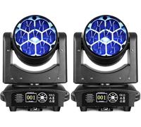BETOPPER Teste Mobili 350W Luci Discoteca - Moving Head LED 7x40W RGBW Beam/Wash/Zoom/CTO Effetto Bee Eye - Luci Spot per Illuminazione da Palco con Attivazione Sonora per Party, Club, Bar, e Casa(2S)