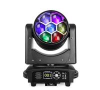BETOPPER Teste Mobili 7 * 40W Luci Discoteca con Controllo Pixel, RGBW Beam/Wash/Zoom Bee Eye,Luci Spot per Illuminazione da Palco con Attivazione Sonora per Party, Club, Bar, e Casa (LM0740D))