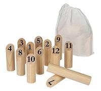 Betoys Giochi di Birilli Finlandesi, Giochi, Colore Beige, 14,5 cm, 12 Birilli Numerati, 1 Sacchetto di Trasporto, Età: 5 Anni e Over