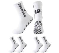 Betrynidil 3 Paia Calze Calcio Antiscivolo,Football Socks per Uomo Donna,38-45 Calze Antiscivolo Calcio,per Calcio,Basket,Tennis,Yoga,Ciclismo e Corsa (Bianco)