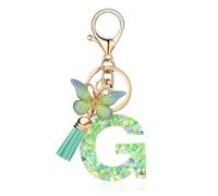 Betrynidil Portachiave Ragazza Lettera, Portachiavi Lettera G, Farfalla Portachiavi Donna Iniziale per Regalo Donna,Compleanno, Valentino,Decorazione Della Zaino Borsa Scuola