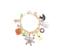 Betsey Johnson Braccialetto di fascino di Halloween, One Size, Metallo Strass Cristallo, Nessuna pietra preziosa