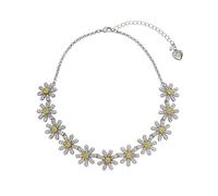 Betsey Johnson Collana a bavaglino con margherita, gioiello giocoso e leggero, placcato argento, oro e vetro