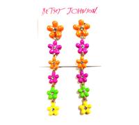 Betsey Johnson Color Oro Verde,Giallo,Arancione,Cristalli Rosa Daisy Pendente