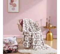 Betsey Johnson - Coperta in peluche ultra morbida e accogliente, decorazione per la casa, biancheria da letto per tutte le stagioni (fantasia a quadri bianchi, coperta oversize)