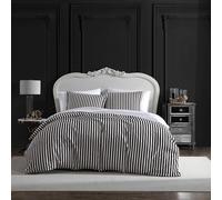 Betsey Johnson - Copripiumino matrimoniale, morbido set di biancheria da letto con federe abbinate, decorazione per la casa chic (Wonderland Stripe Black, Queen)