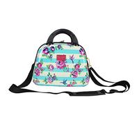 Betsey Johnson Hardside Cosmetic Case - Lightweight Small Size Hardshell Travel Hand Makeup Bag - Adjustable Shoulder Strap - Bag for Women and Girls - Multi-Functional Case (Lips XOXO)