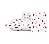 Betsey Johnson, Lenzuola per letto king size, morbide e leggere, resistenti allo sbiadimento e alle pieghe (Love Lips, King)