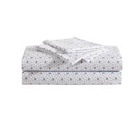 Betsey Johnson Lenzuola per letto king size, morbide e leggere, resistenti allo sbiadimento e alle pieghe (viola con motivo floreale, per letto king size)