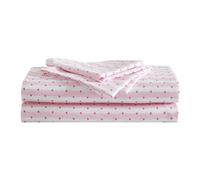 Betsey Johnson Lenzuola per letto matrimoniale, morbide e leggere, resistenti allo sbiadimento e alle pieghe (rosa a righe Wonderland, Queen)