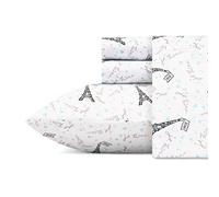 Betsey Johnson, Lenzuola per letto singolo, morbide e leggere, resistenti allo sbiadimento e alle pieghe (Je T'Aime Paris, singolo)