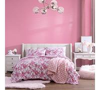 Betsey Johnson - Set di biancheria da letto matrimoniale, accogliente microfibra spazzolata reversibile, per tutte le stagioni casual decorazioni per la casa (rosa vigna floreale, regina)