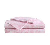 Betsey Johnson - Set di biancheria da letto matrimoniale XL, resistente allo sbiadimento e alle pieghe, con federe abbinate, biancheria da letto morbida e leggera, motivo floreale rosa, matrimoniale