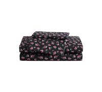 Betsey Johnson - Set di lenzuola per letto matrimoniale, morbide e leggere, resistenti allo sbiadimento e alle pieghe, colore: nero
