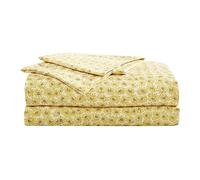 Betsey Johnson - Set di lenzuola per letto matrimoniale, setoso e leggero, resistente allo sbiadimento e alle pieghe (giallo campo di girasole, Queen)